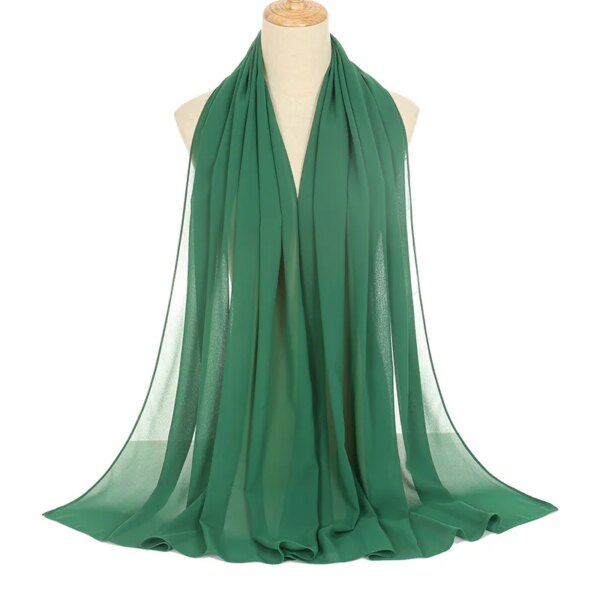 Hijab foulard musulmane pour femme, hijabs longue de couleur unie