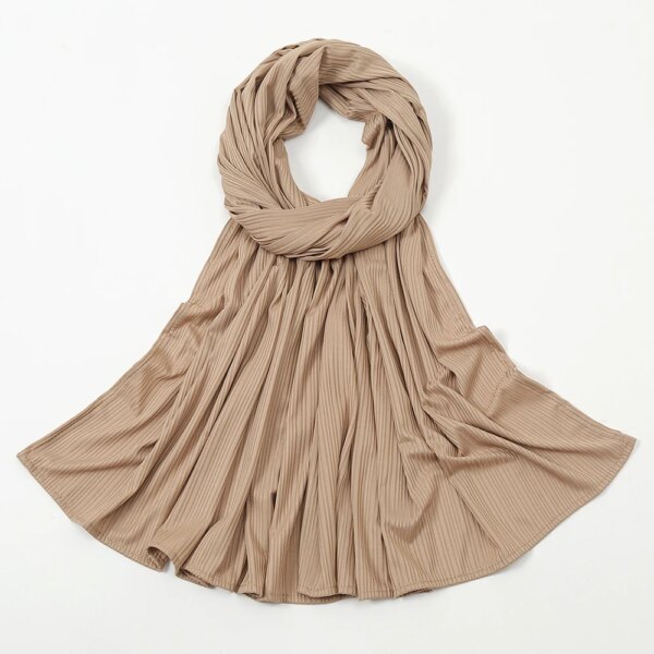 Hijab en Jersey de coton côtelé pour femmes, Long châle musulman