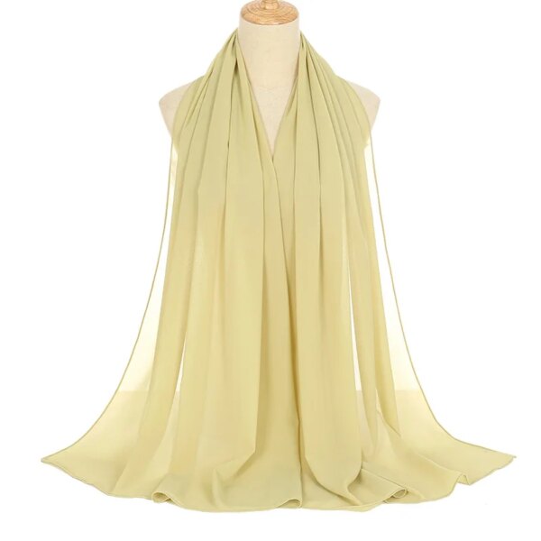 Hijab foulard musulmane pour femme, hijabs longue de couleur unie