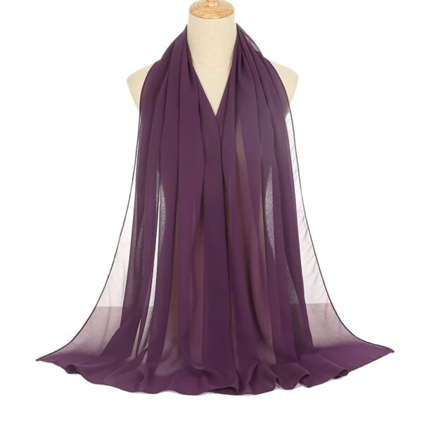 Hijab foulard musulmane pour femme, hijabs longue de couleur unie