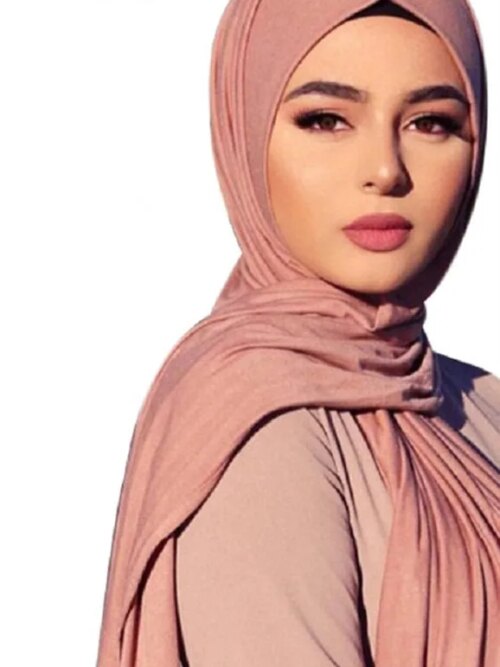 Hijab en Jersey de coton Modal pour femmes, longue écharpe, châle musulman