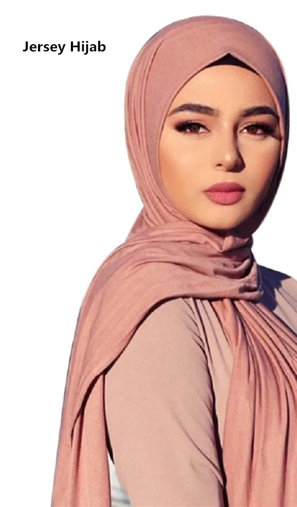 Hijab en Jersey de coton Modal pour femmes, longue écharpe, châle musulman