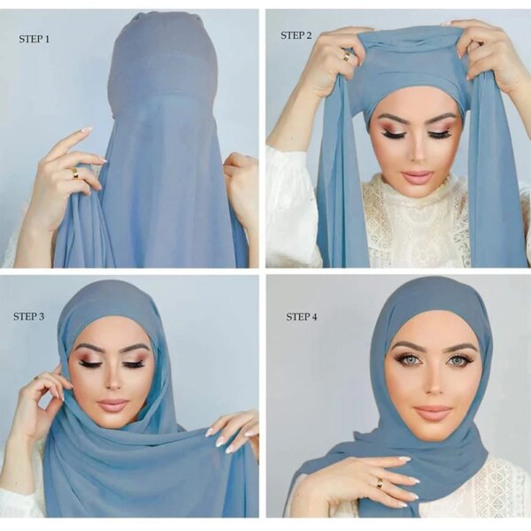 Hijab en mousseline de soie pour femmes musulmanes
