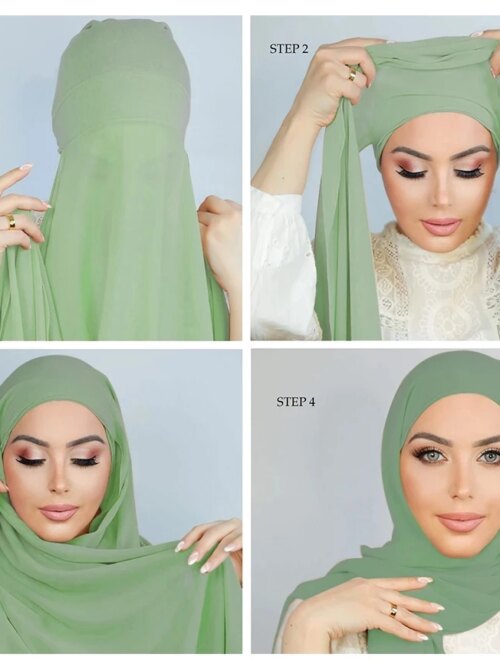 Hijab en mousseline de soie pour femmes musulmanes