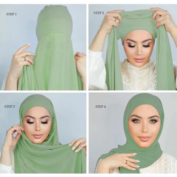 Hijab en mousseline de soie pour femmes musulmanes