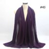 Hijab en mousseline de soie pour femmes, 72x175cm, foulard uni, mode musulmane