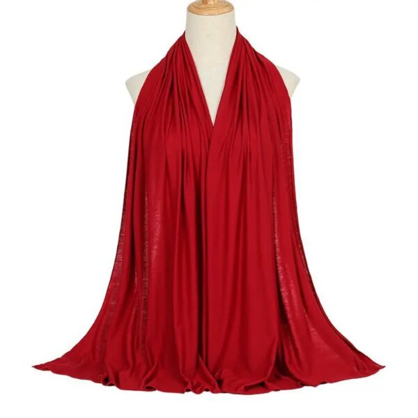 Hijab en Jersey de coton Modal pour femmes, longue écharpe, châle musulman