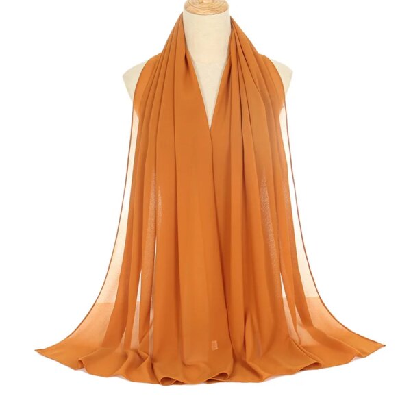 Hijab foulard musulmane pour femme, hijabs longue de couleur unie