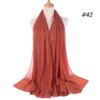 Hijab en mousseline de soie pour femmes, 72x175cm, foulard uni, mode musulmane