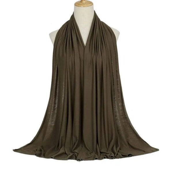 Hijab en Jersey de coton Modal pour femmes, longue écharpe, châle musulman