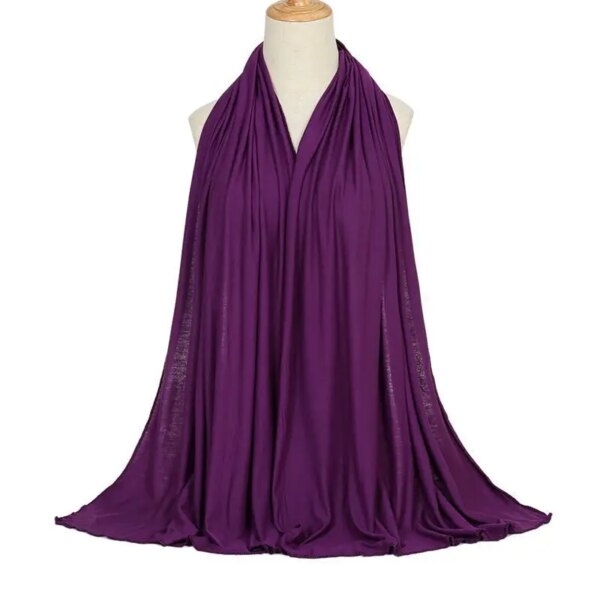 11445-1236d6.jpg Hijab en Jersey de coton Modal pour femmes, longue écharpe, châle musulman
