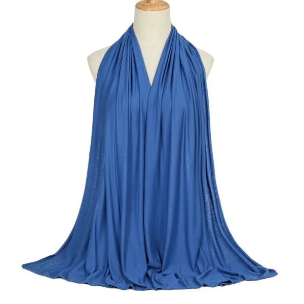 Hijab en Jersey de coton Modal pour femmes, longue écharpe, châle musulman