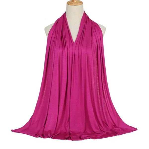 Hijab en Jersey de coton Modal pour femmes, longue écharpe, châle musulman