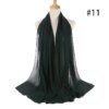 Hijab en mousseline de soie pour femmes, 72x175cm, foulard uni, mode musulmane
