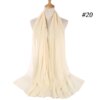 Hijab en mousseline de soie pour femmes, 72x175cm, foulard uni, mode musulmane