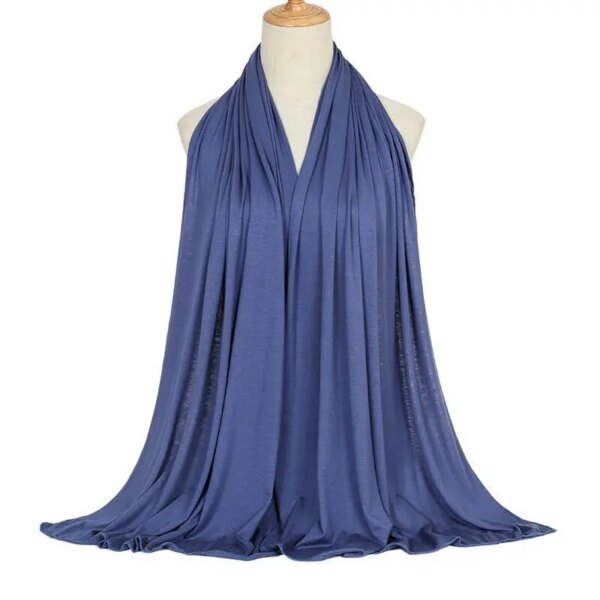Hijab en Jersey de coton Modal pour femmes, longue écharpe, châle musulman