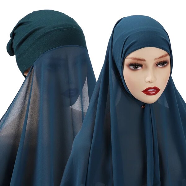 Hijab en mousseline de soie pour femmes musulmanes