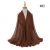 Hijab en mousseline de soie pour femmes, 72x175cm, foulard uni, mode musulmane