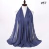 Hijab en mousseline de soie pour femmes, 72x175cm, foulard uni, mode musulmane