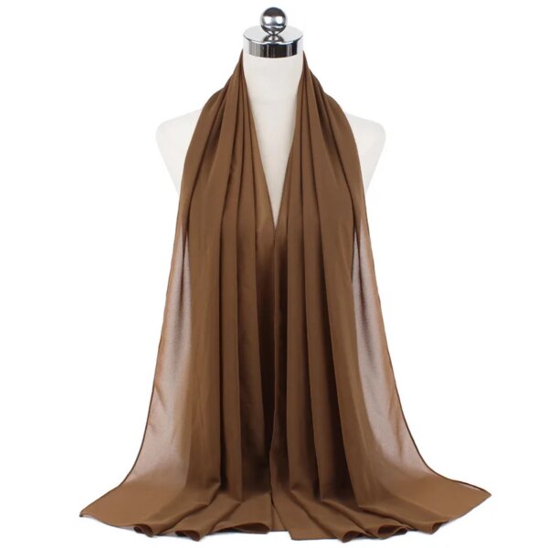 Foulard Hijab en mousseline de soie pour Femme, voile musulman