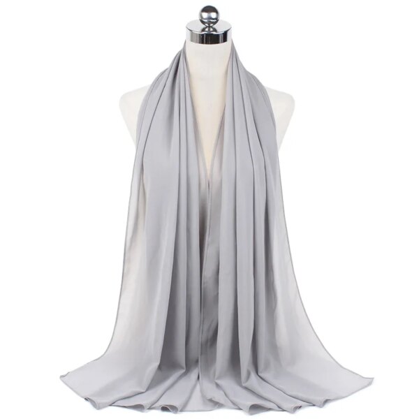 Foulard Hijab en mousseline de soie pour Femme, voile musulman