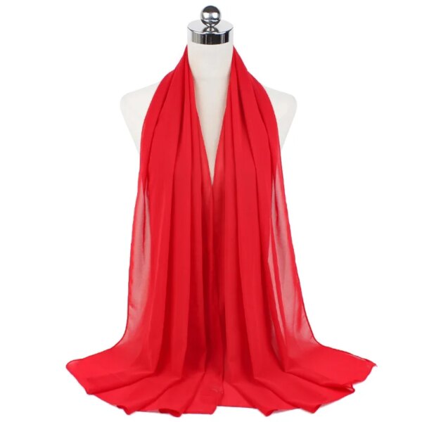 Foulard Hijab en mousseline de soie pour Femme, voile musulman