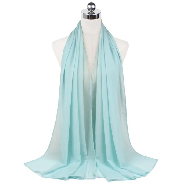 Foulard Hijab en mousseline de soie pour Femme, voile musulman