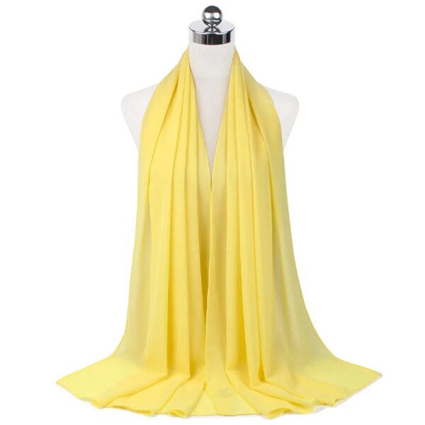 Foulard Hijab en mousseline de soie pour Femme, voile musulman