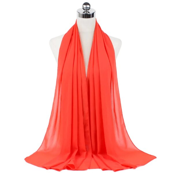 Foulard Hijab en mousseline de soie pour Femme, voile musulman