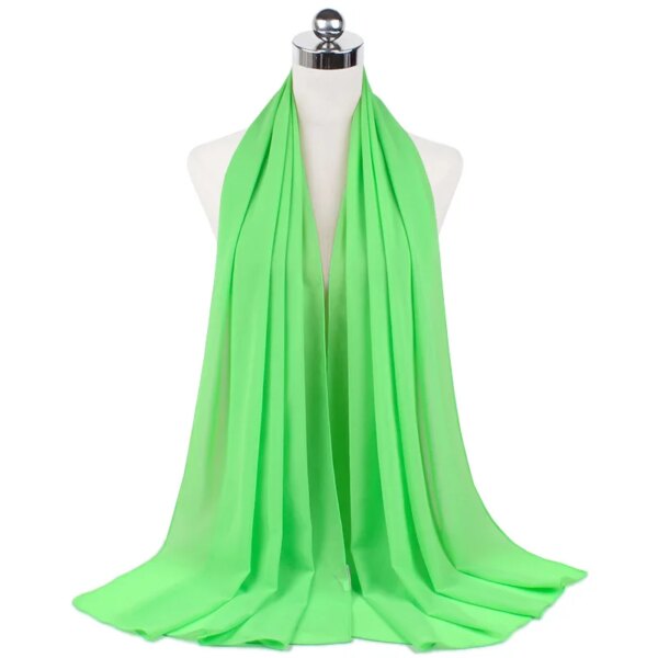 Foulard Hijab en mousseline de soie pour Femme, voile musulman
