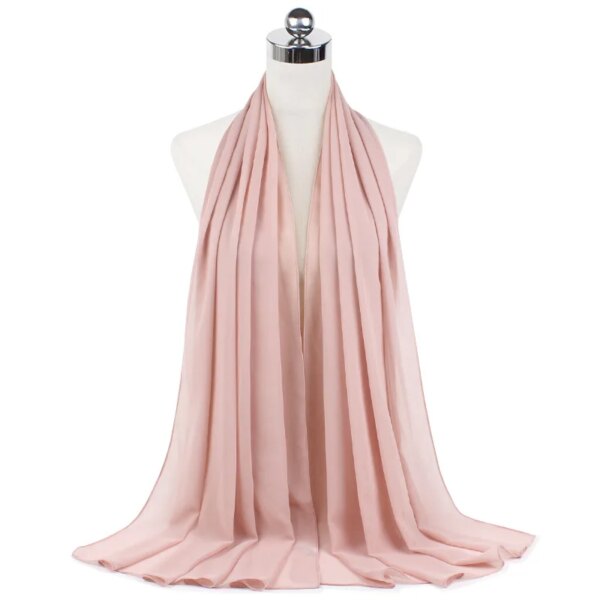 Foulard Hijab en mousseline de soie pour Femme, voile musulman