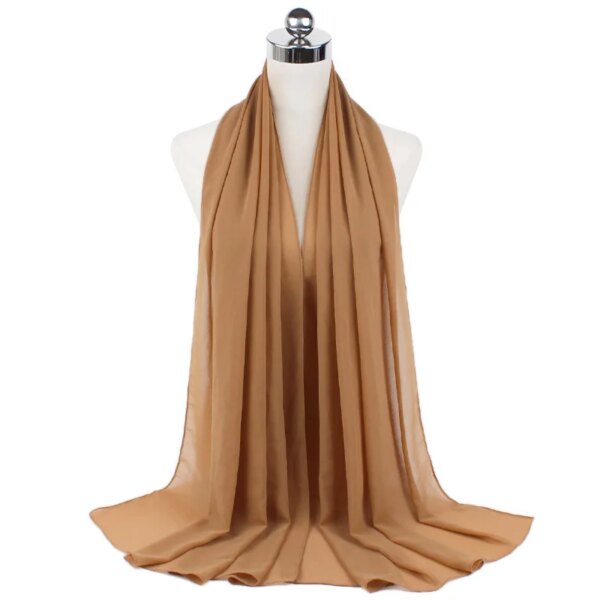 Foulard Hijab en mousseline de soie pour Femme, voile musulman