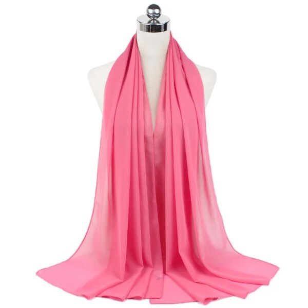 Foulard Hijab en mousseline de soie pour Femme, voile musulman