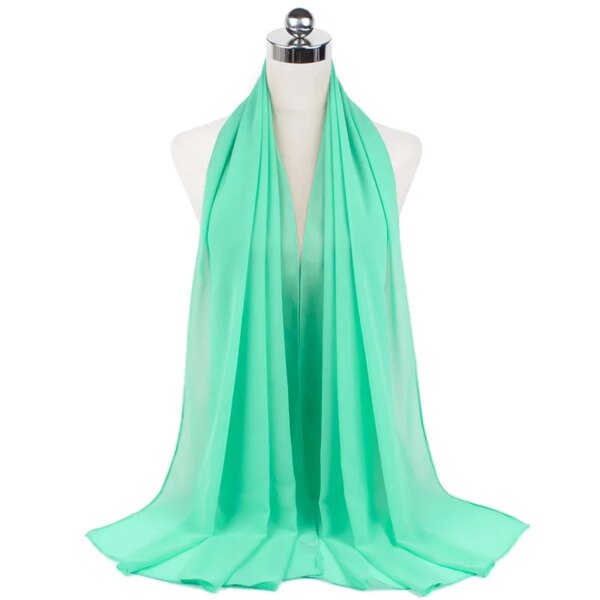 Foulard Hijab en mousseline de soie pour Femme, voile musulman