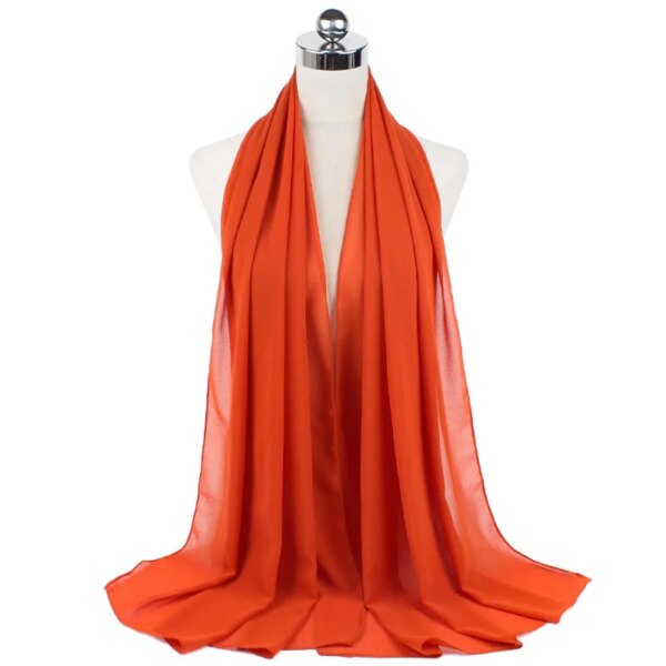 Foulard Hijab en mousseline de soie pour Femme, voile musulman