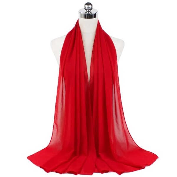 Foulard Hijab en mousseline de soie pour Femme, voile musulman