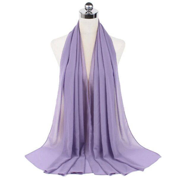 Foulard Hijab en mousseline de soie pour Femme, voile musulman