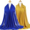 Foulard Hijab en mousseline de soie pour Femme, voile musulman
