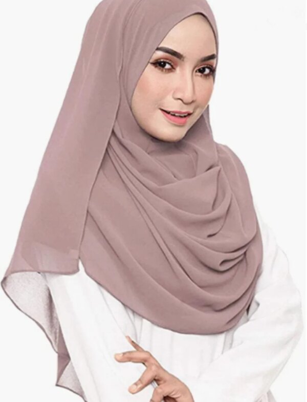 Foulard Hijab en mousseline de soie pour Femme, voile musulman