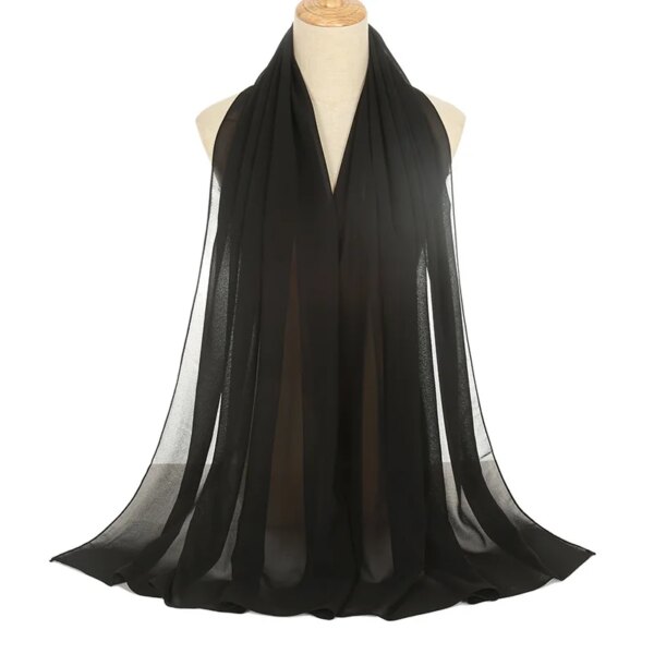 Foulard Hijab en mousseline de soie pour Femme, voile musulman