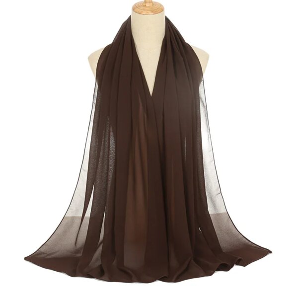 Foulard Hijab en mousseline de soie pour Femme, voile musulman