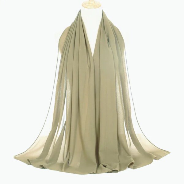 Foulard Hijab en mousseline de soie pour Femme, voile musulman