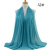Foulard Hijab en mousseline de soie pour Femme, voile musulman