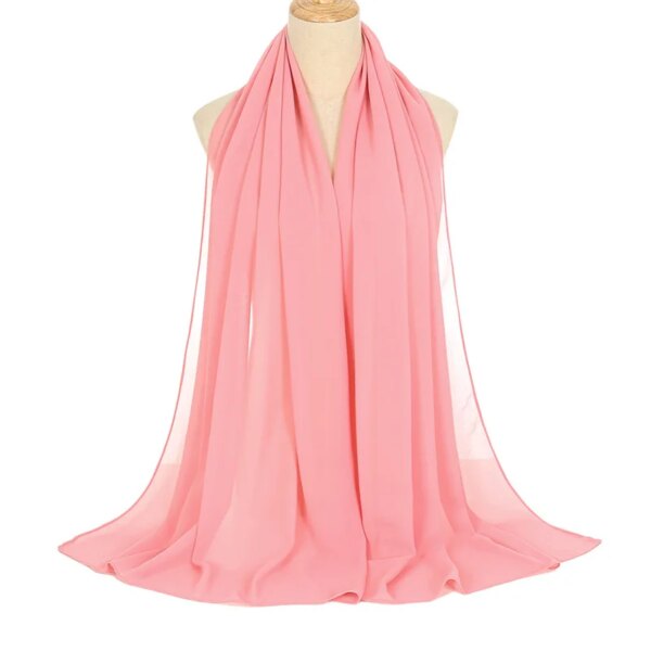 Foulard Hijab en mousseline de soie pour Femme, voile musulman