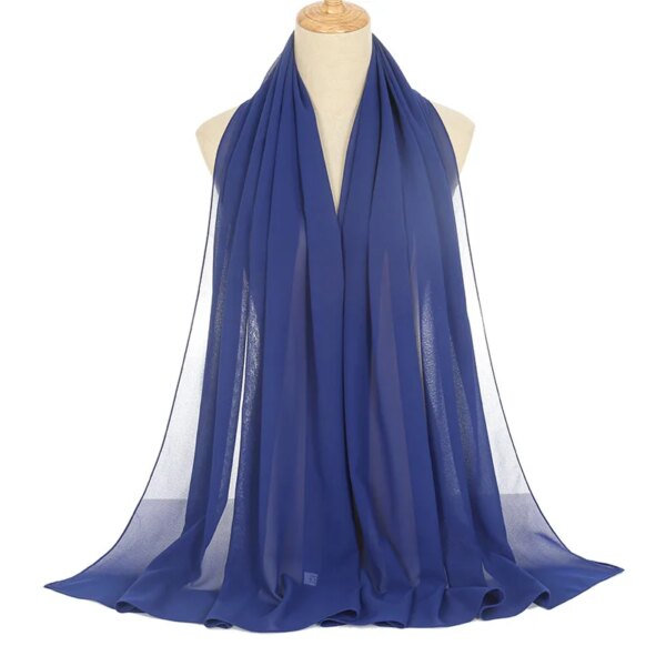 Foulard Hijab en mousseline de soie pour Femme, voile musulman