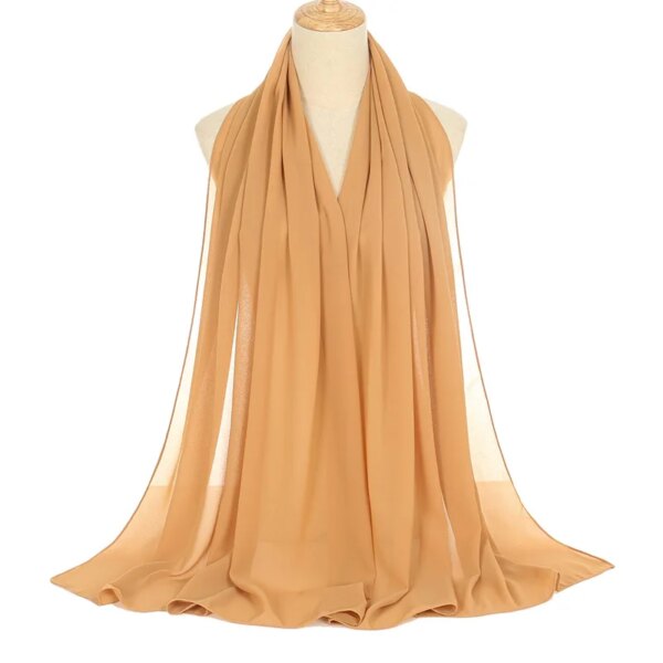 12020-987958.jpg Foulard Hijab en mousseline de soie pour Femme, voile musulman