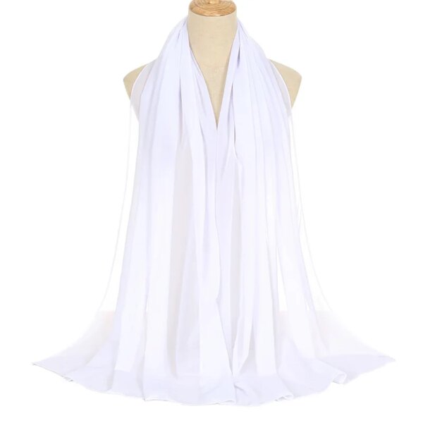 Foulard Hijab en mousseline de soie pour Femme, voile musulman