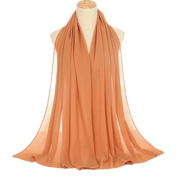 Foulard Hijab en mousseline de soie pour Femme, voile musulman