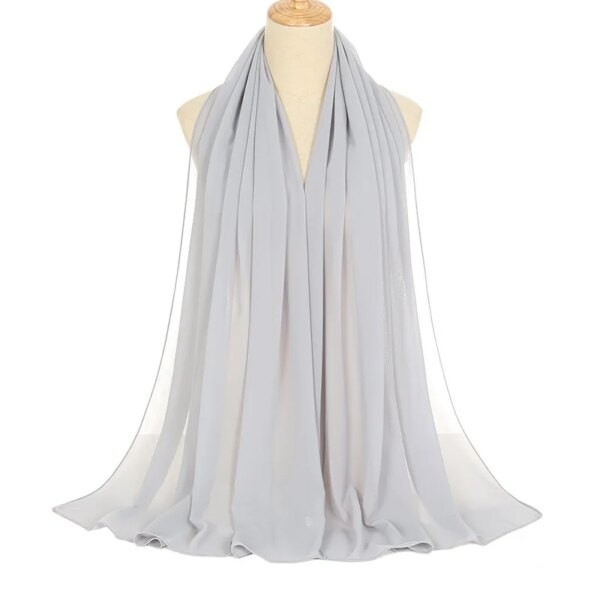 Foulard Hijab en mousseline de soie pour Femme, voile musulman
