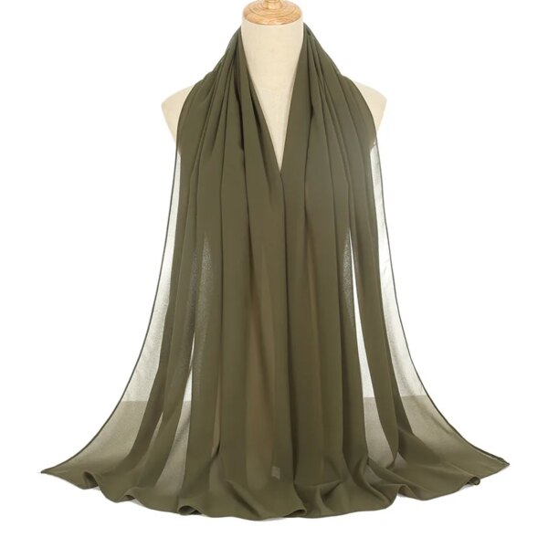 Foulard Hijab en mousseline de soie pour Femme, voile musulman